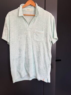 Marine Layer Men's Mint Green Terry Polo